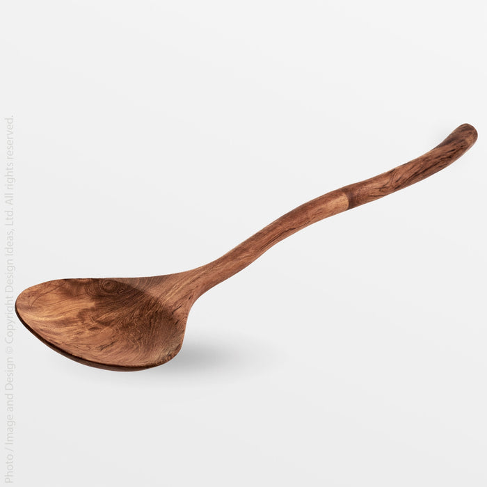 Chiku Teak Tasting Spoon - Black Color | Image 1 | From the Chiku Collection | Elegantly made with natural teak for long lasting use | These utensils are sustainably sourced | Available in natural color | texxture home