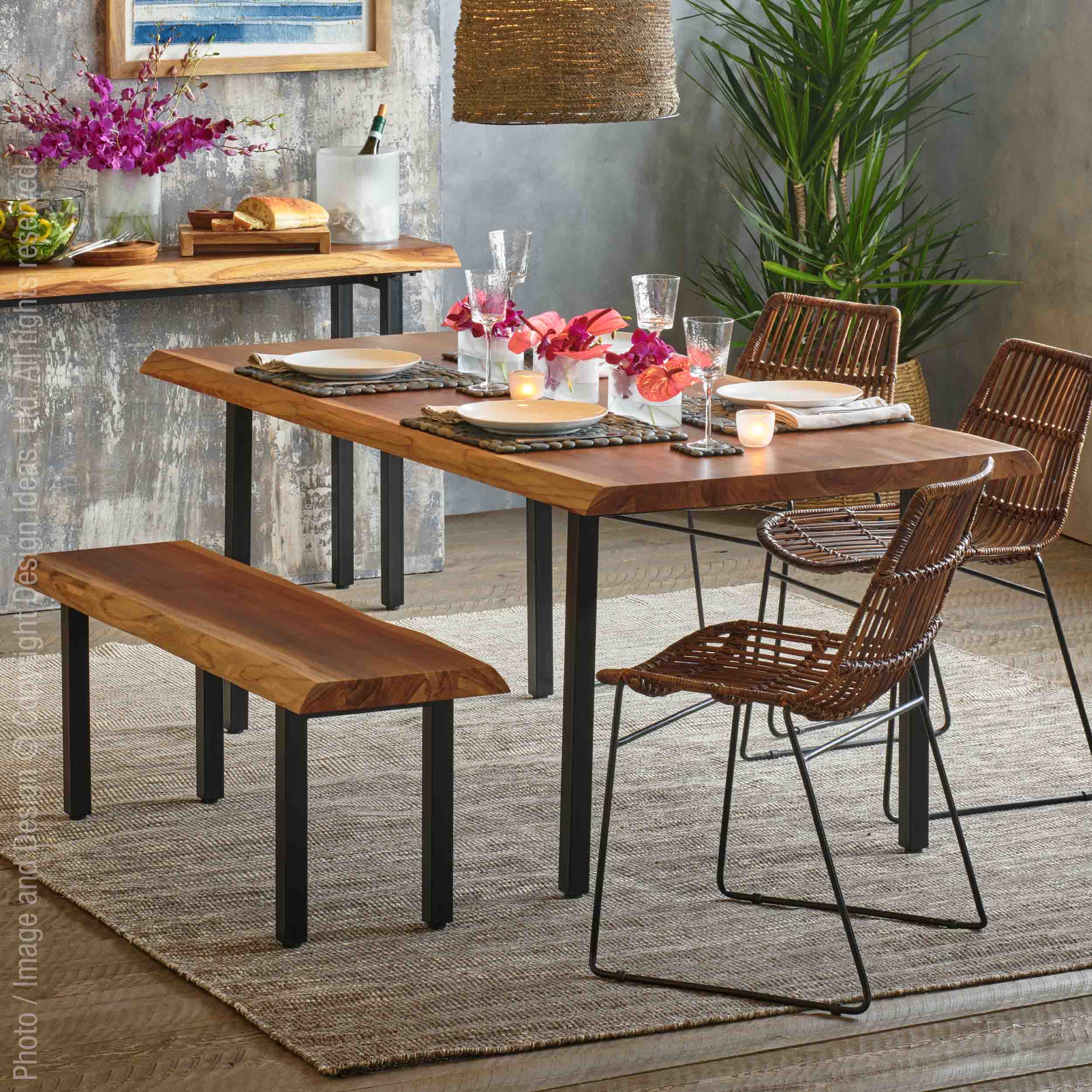 Takara™ live edge dining table - Natural | Image 3 | Premium Table from the Takara collection | made with Teak for long lasting use | texxture