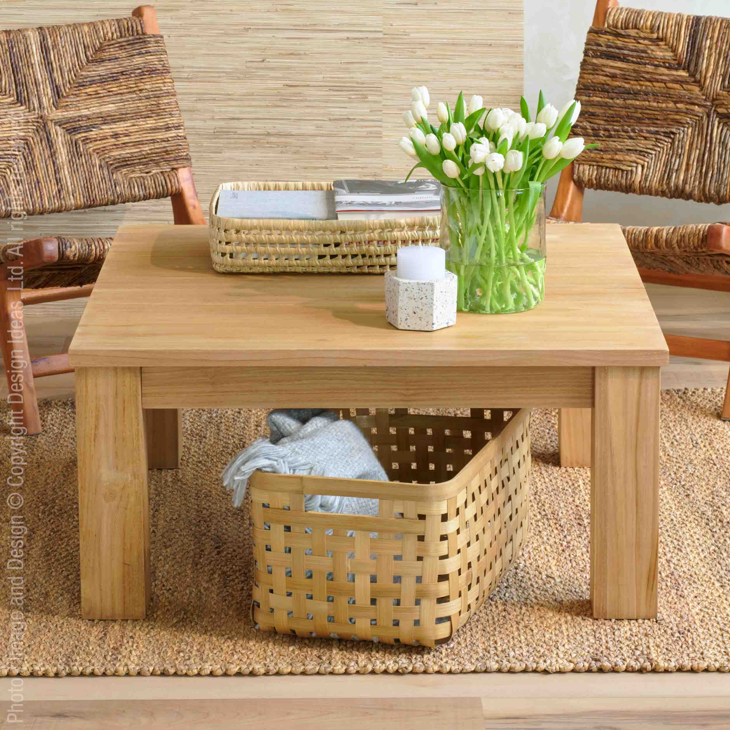 Takara™ Teak Square Coffee Table | Image 2 | From the Takara Collection | Elegantly assembled with natural teak for long lasting use | Available in natural color | texxture home