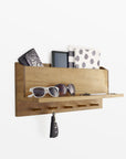 Takara Teak Wall Organizer - Black Color | Image 1 | From the Takara Collection | Masterfully constructed with solid teak for long lasting use | This organizer is sustainably sourced | Available in natural color | texxture home
