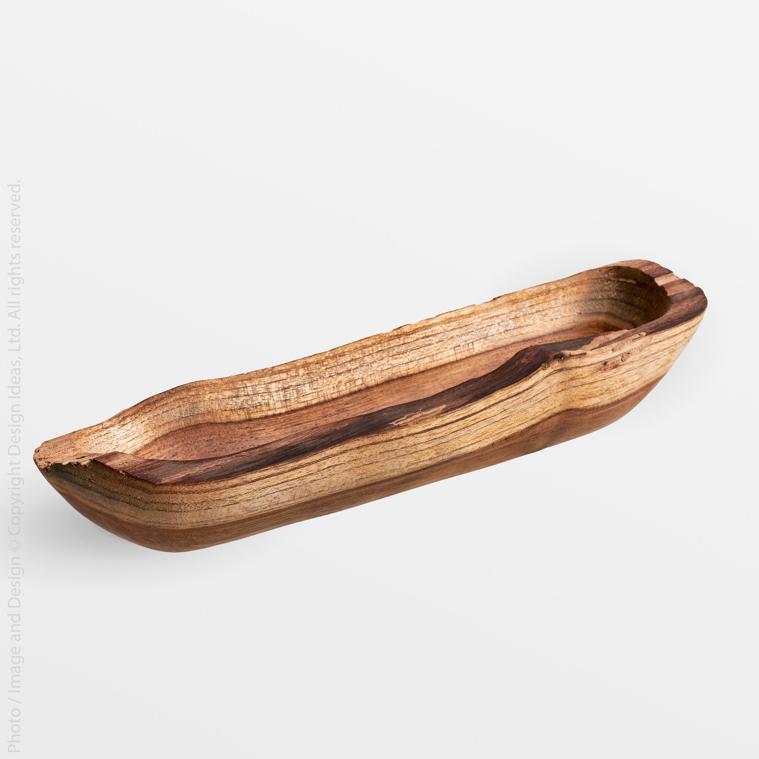 Takara Teak Root Long Bowl - white color | Image 1 | From the Takara Collection | Exquisitely created with natural teak root for long lasting use | This bowl is sustainably sourced | Available in natural color | texxture home