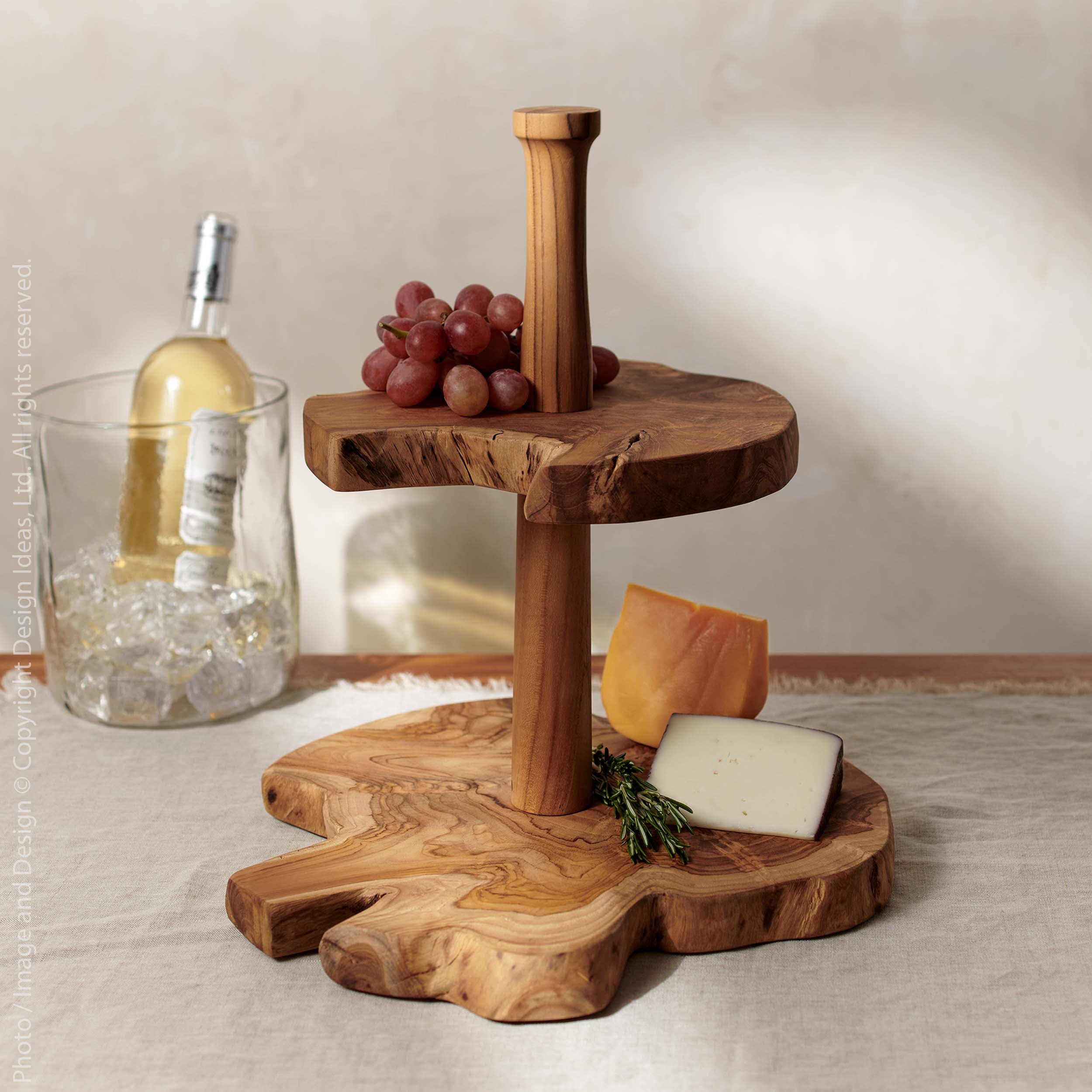 Takara™ Teak Wood Live Edge 2-tier Riser - texxture™