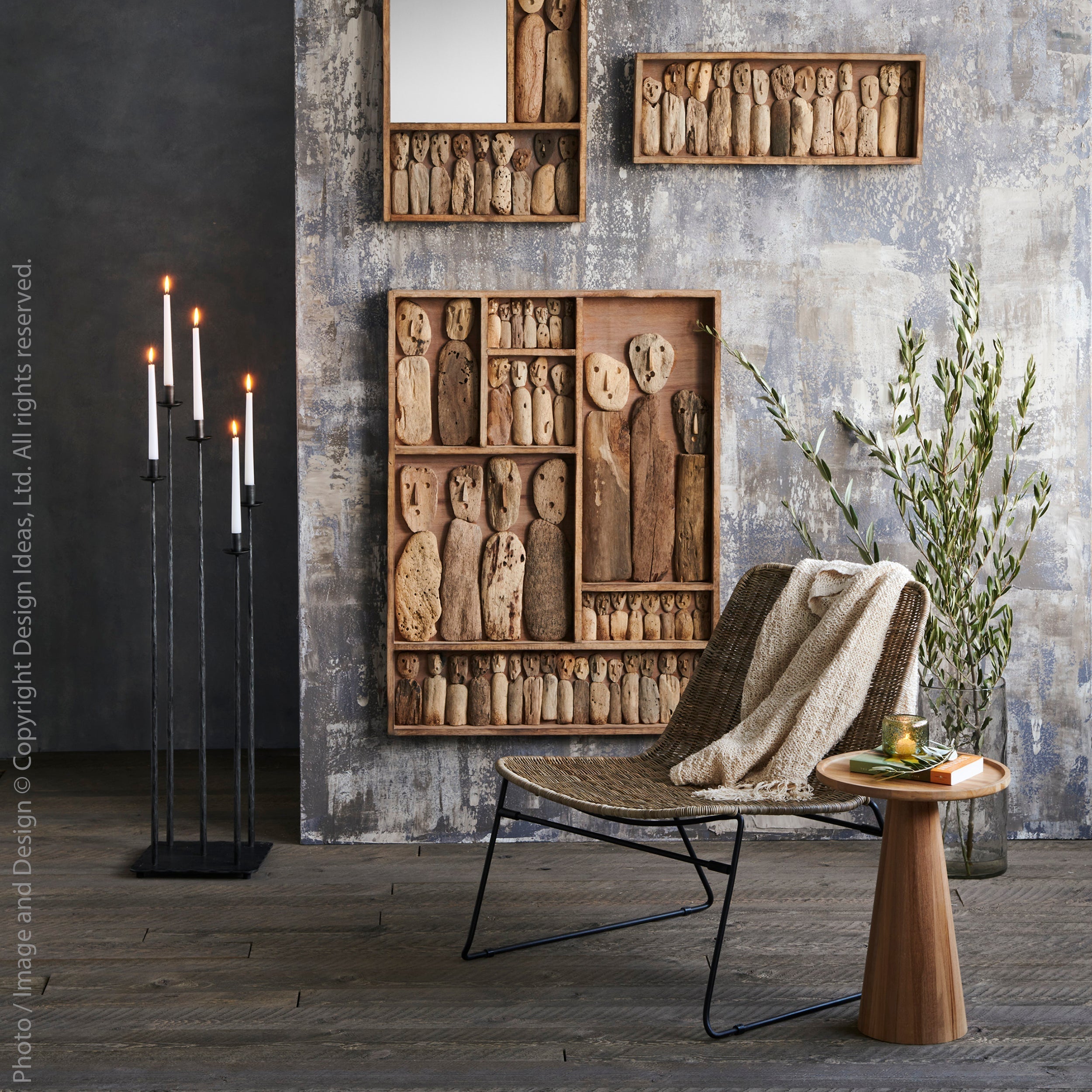 Tavu™ shadow box (30 x 40 x 3in) - Natural | Image 2 | Premium Decorative from the Tavu collection | made with Recycled wood for long lasting use | sustainably sourced with recycled materials | texxture