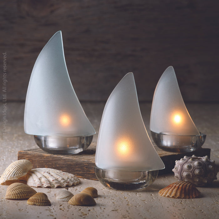 Regatta Frosted Glass Candle Holder Natural Color | Image 2 | From the Regatta Collection | Masterfully handmade with natural glass for long lasting use | Available in black color | texxture home