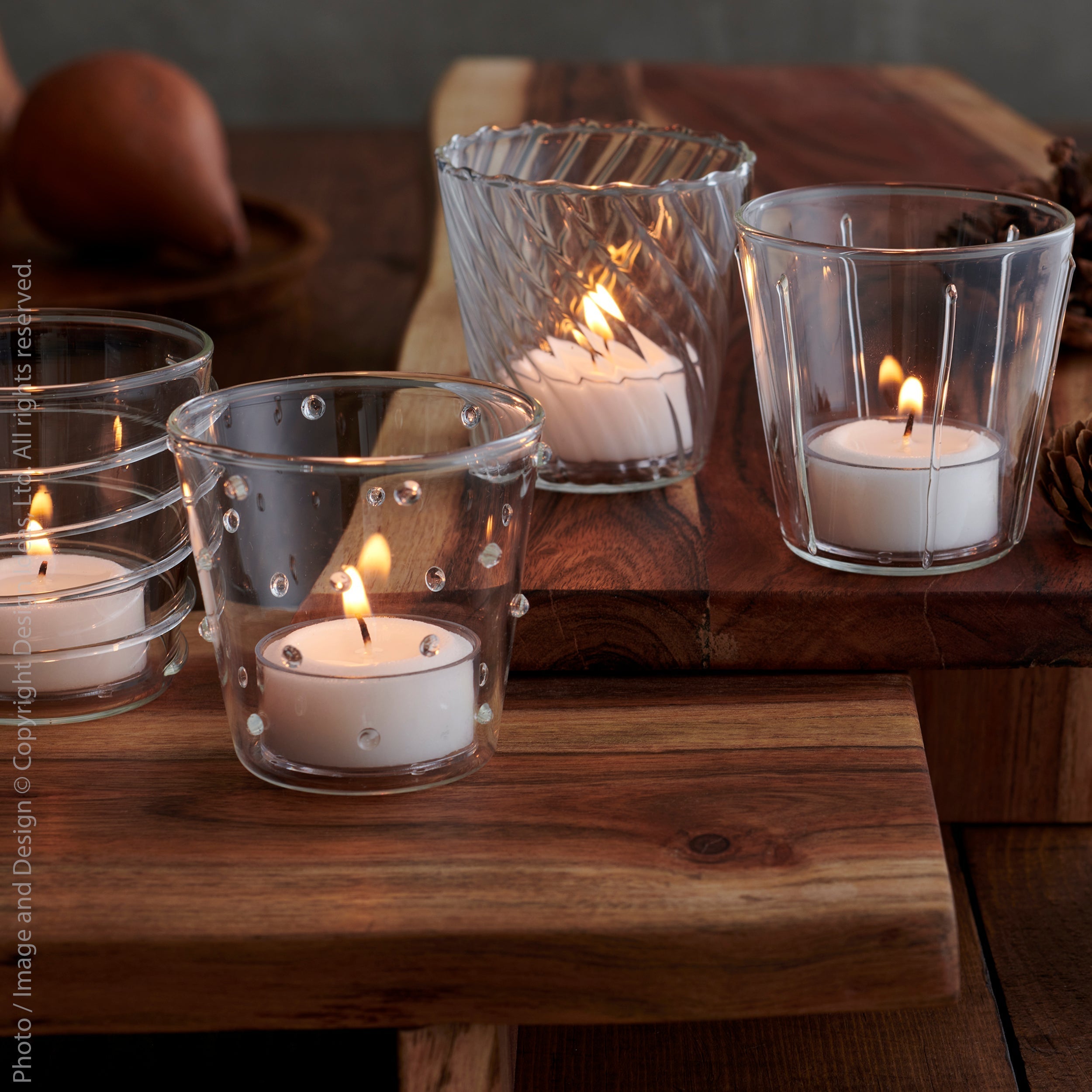 Livenza™ votive cup (set of 4) - Clear | Image 2 | Premium Candleholder from the Livenza collection | made with Borosilicate Glass for long lasting use | texxture