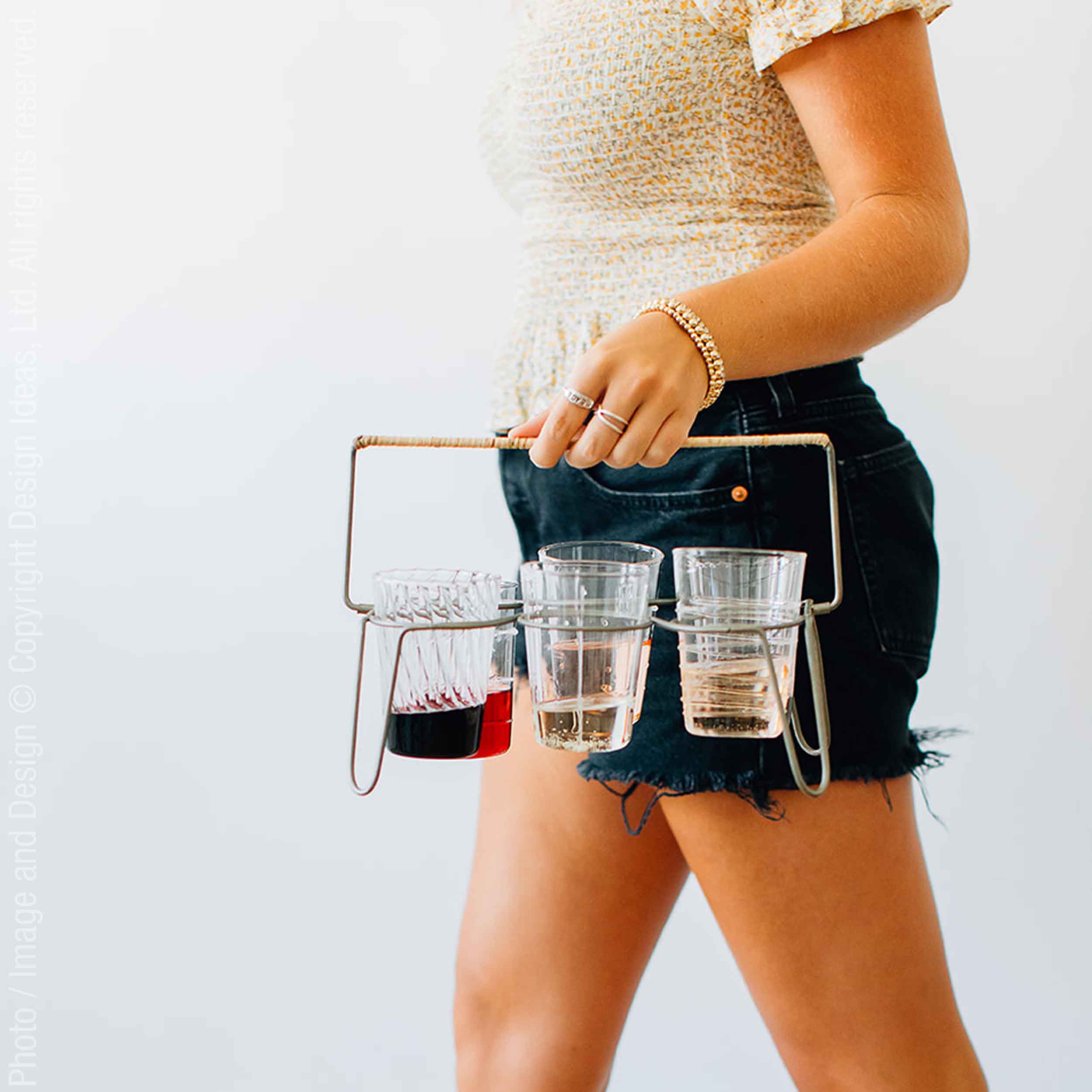 Livenza™ Welded Iron and Rattan Drink Caddy
