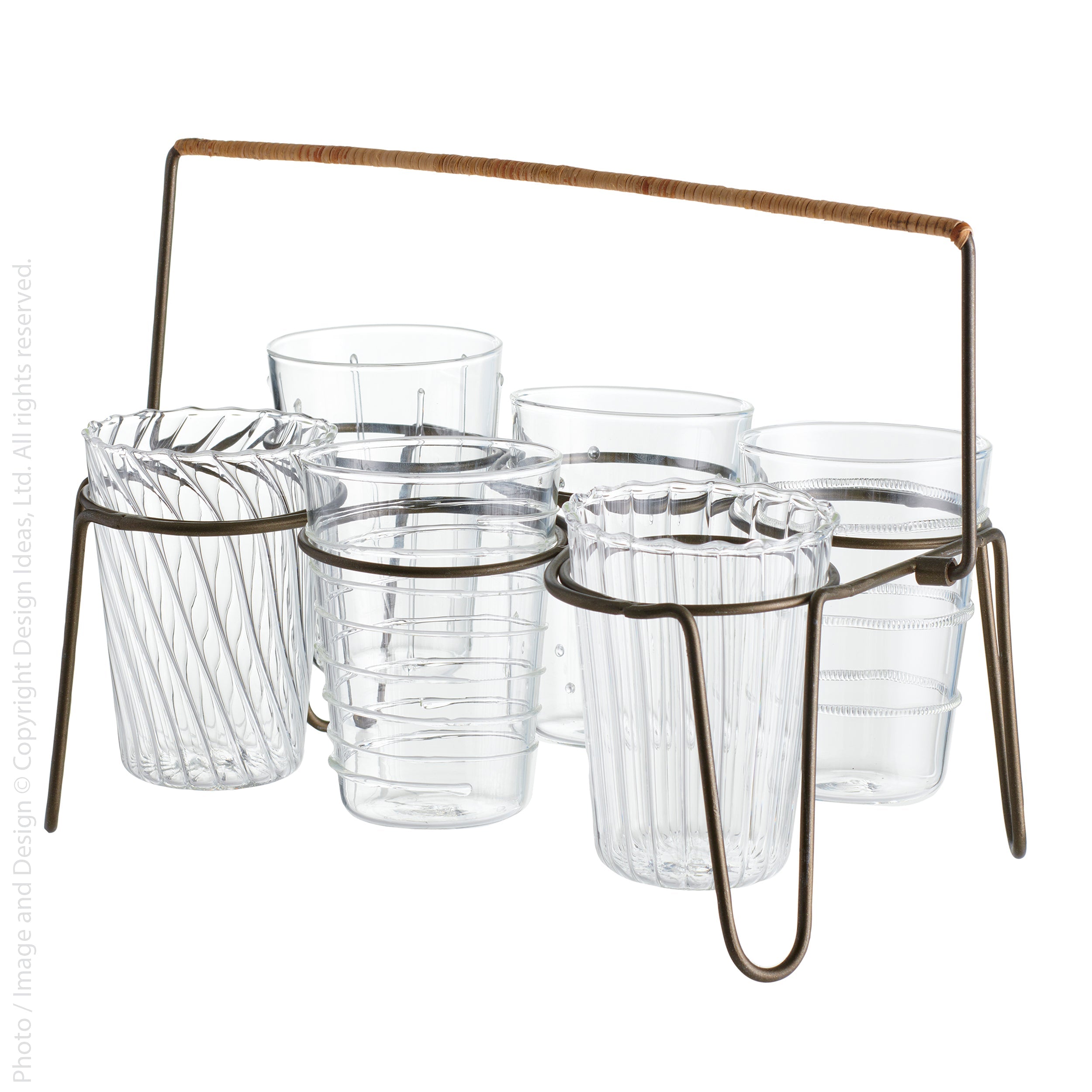 Livenza™ drink caddy - Black | Image 3 | Premium Drink Holder from the Livenza collection | made with Iron, Rattan for long lasting use | texxture