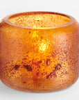 Hubbard Orange Glaze Glass Votive Candle Holder - white color | Image 1 | From the Hubbard Collection | Exquisitely handmade with natural glass for long lasting use | Available in clear color | texxture home