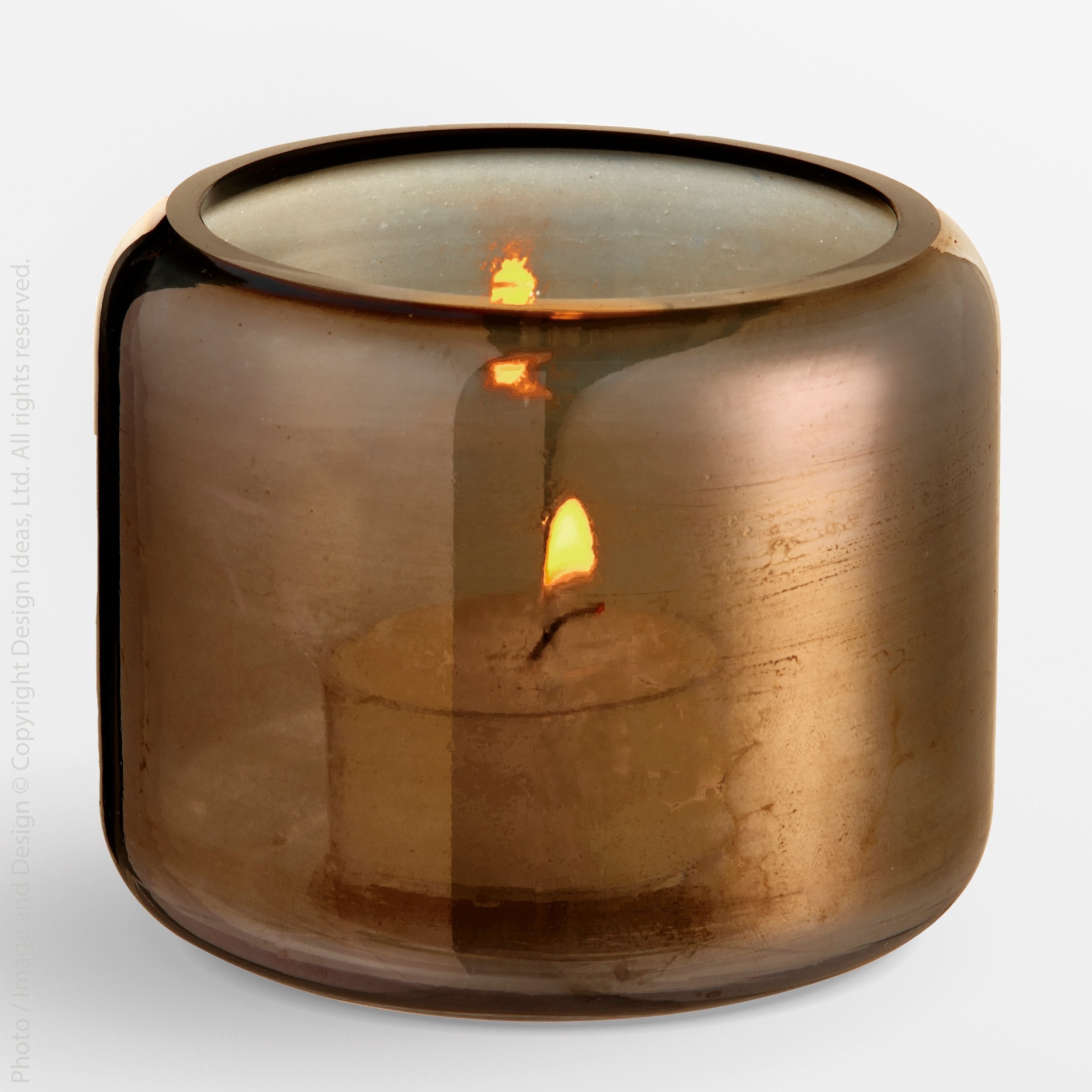 Hubbard Black Luster Glass Votive Candle Holder - white color | Image 1 | From the Hubbard Collection | Expertly made with natural glass for long lasting use | Available in clear color | texxture home