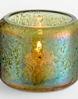 Hubbard Green Glaze Glass Votive Candle Holder - white color | Image 1 | From the Hubbard Collection | Skillfully handmade with natural glass for long lasting use | Available in clear color | texxture home