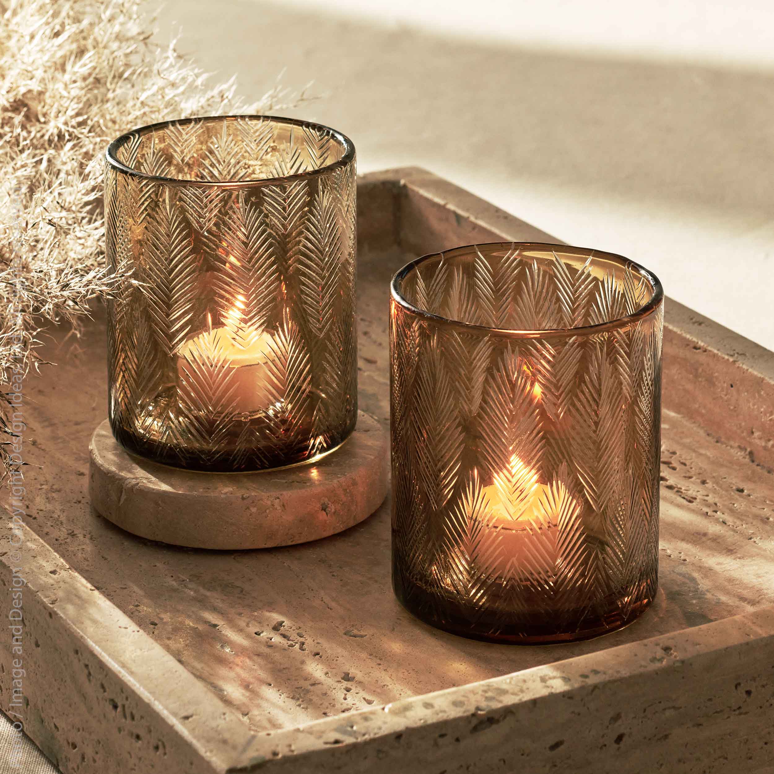 Biltmore™ Mouth Blown Glass Candleholder - (colors: Brown) | Premium Candleholder from the Biltmore™ collection | made with Glass for long lasting use
