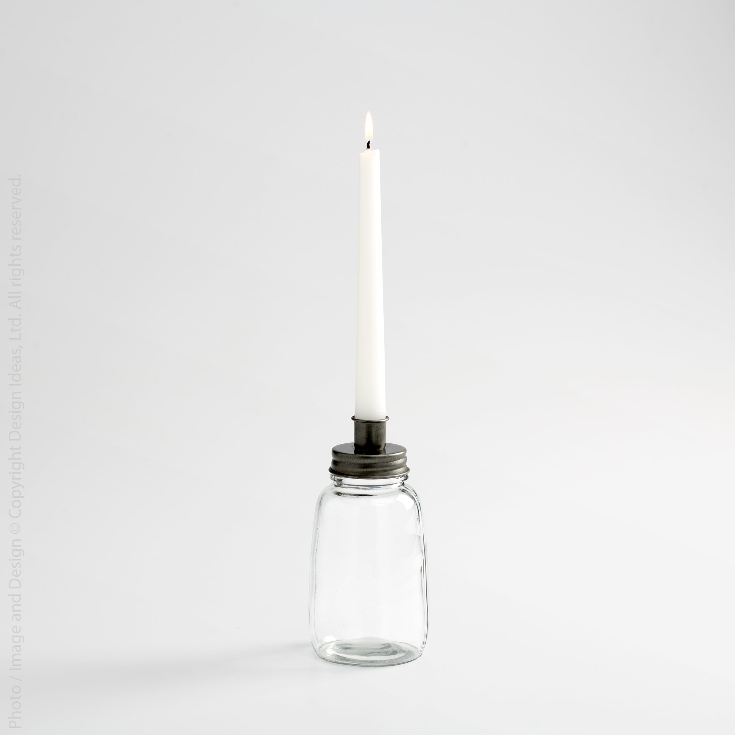 Malabar™ Mouth Blown Glass and Metal Candleholder - (colors: Clear) | Premium Candleholder from the Malabar™ collection | made with Glass and Metal for long lasting use