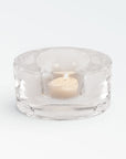 Catseye Stackable Glass  Candle Holder white color | Image 3 |  | Masterfully made with natural glass for long lasting use | Available in white color | texxture home
