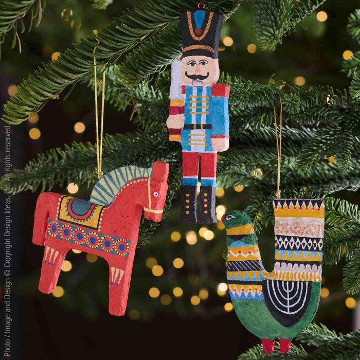 Sugarplum™ ornament, blue nutcracker - Blue | Image 2 | Premium Ornaments from the Sugarplum collection | made with cotton mache for long lasting use | texxture