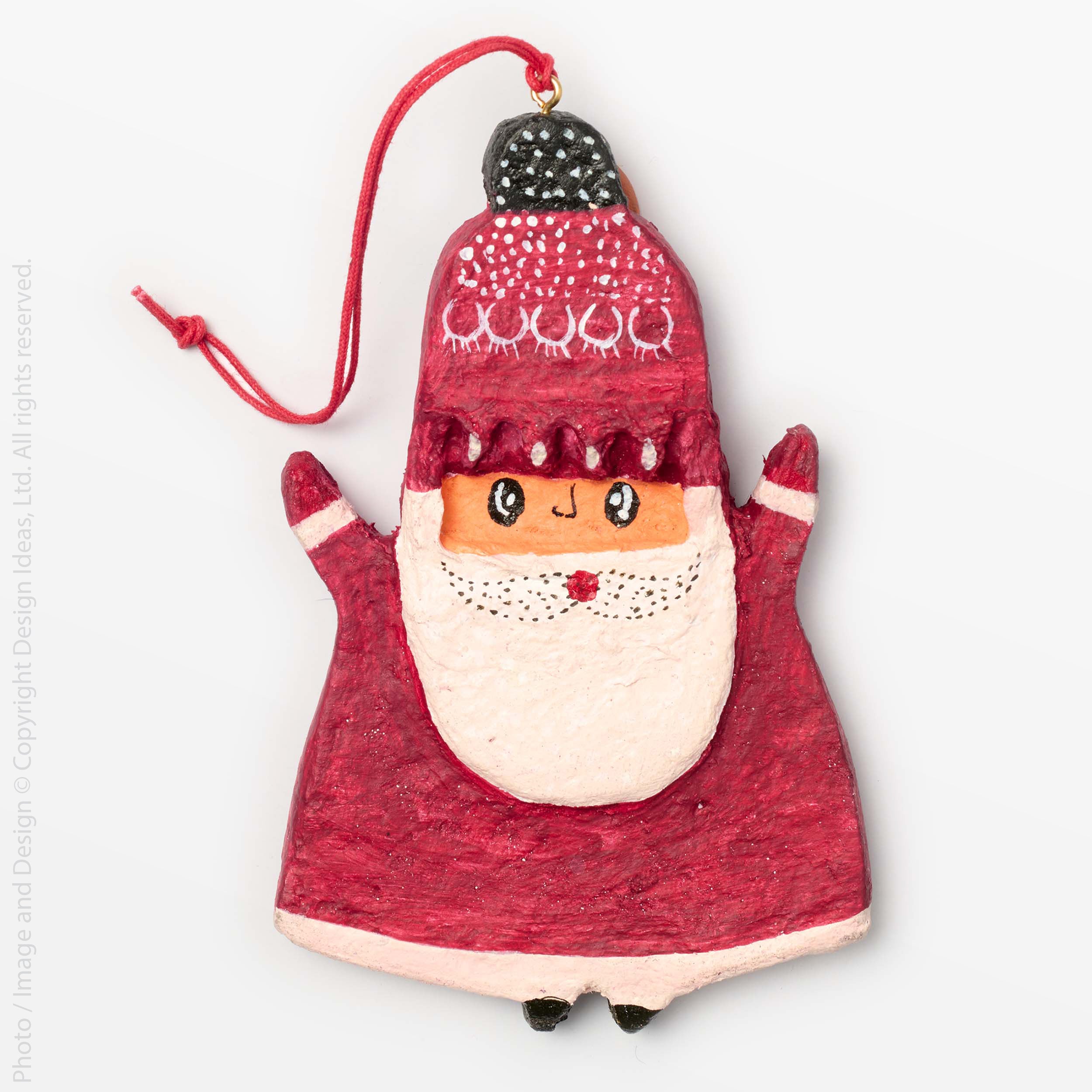 Sugarplum™ ornament, santa - Red | Image 1 | Premium Ornaments from the Sugarplum collection | made with cotton mache for long lasting use | texxture