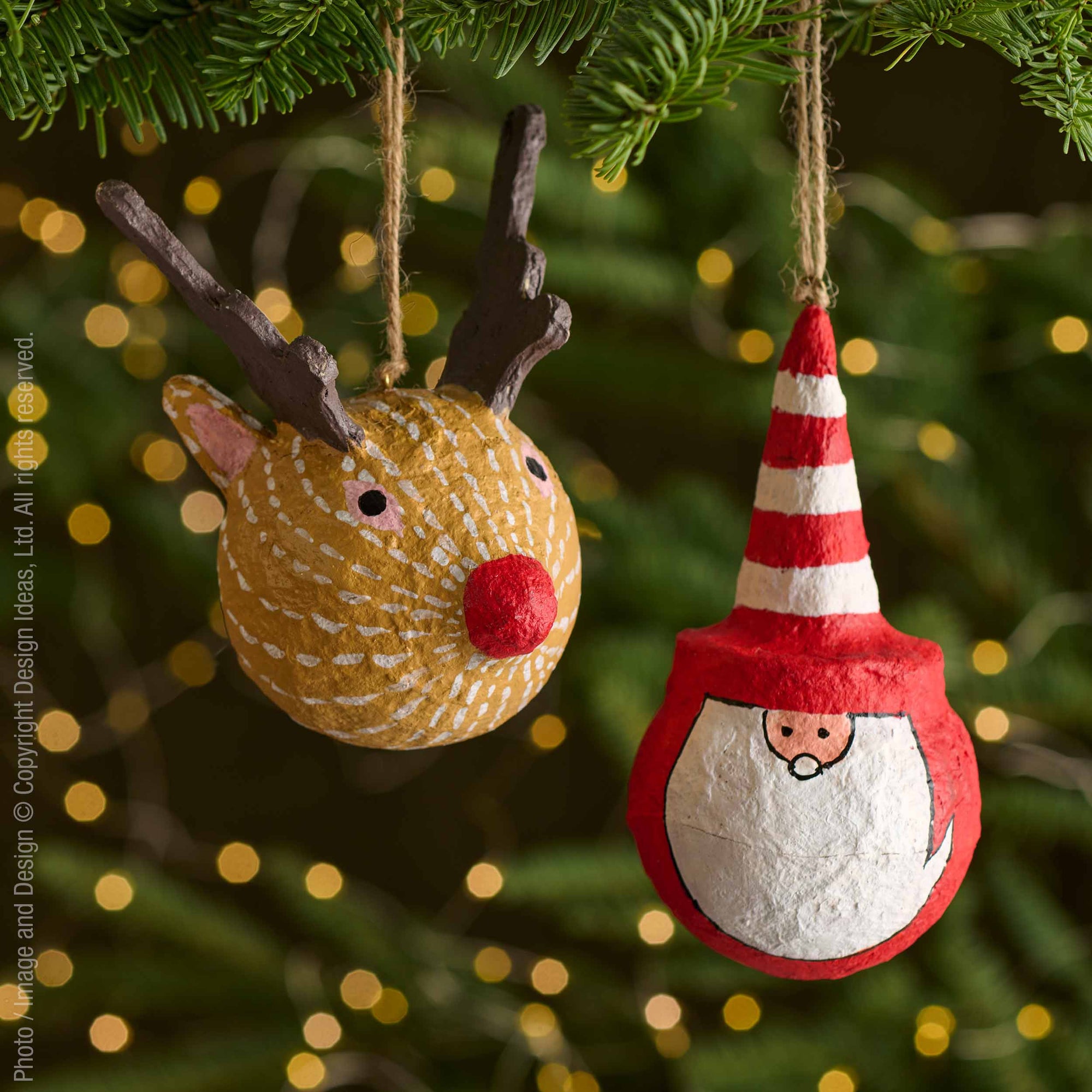 Sugarplum™ ornament, clause - Red | Image 2 | Premium Ornaments from the Sugarplum collection | made with cotton mache for long lasting use | texxture