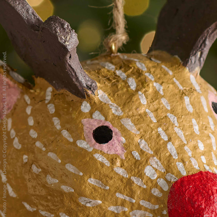Sugarplum™ Cotton Mache Reindeer Ornament