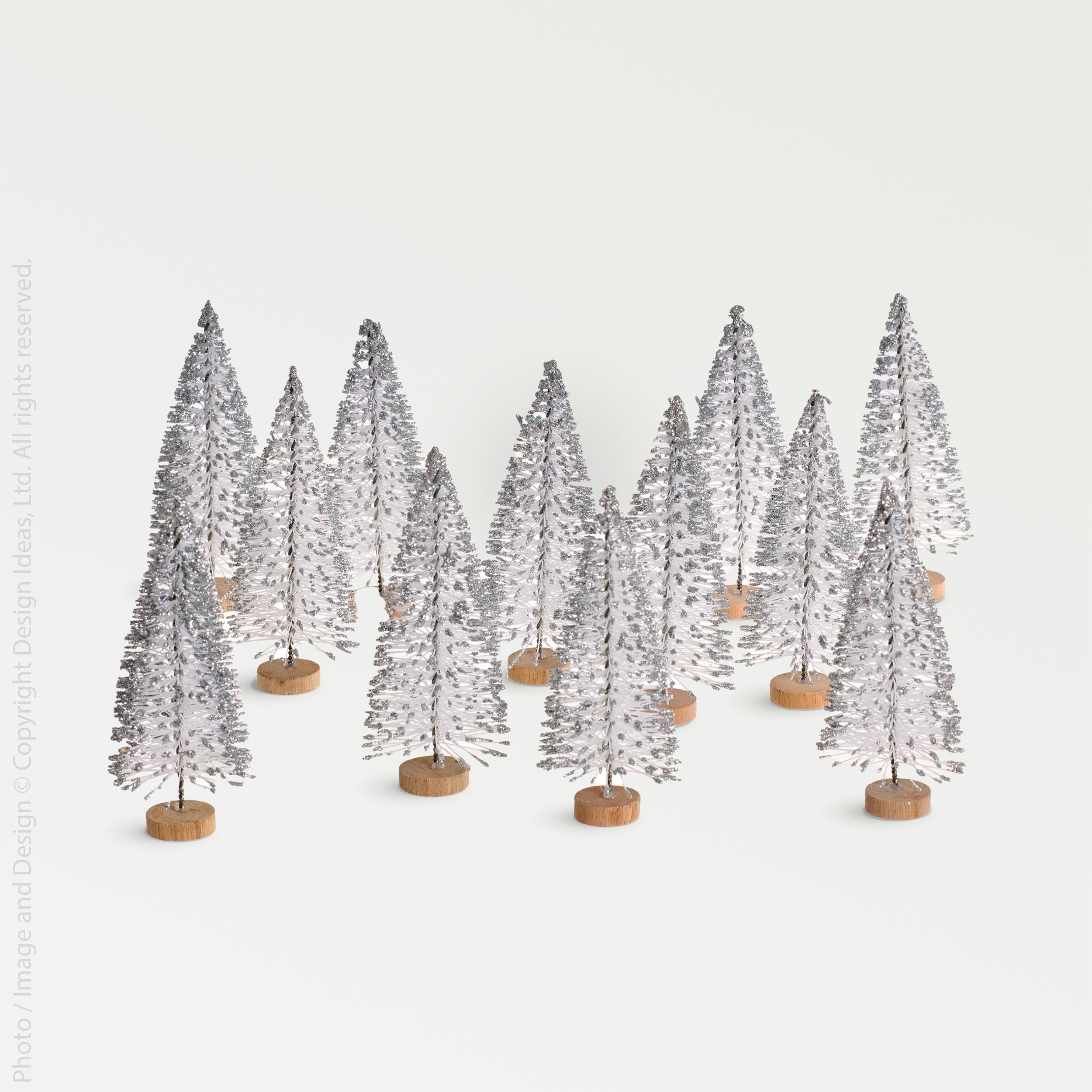 Yukon™ trees, white and silver glitter, set of 12 - White | Image 1 | Premium Decorative from the Yukon collection | made with Steel Wire for long lasting use | texxture