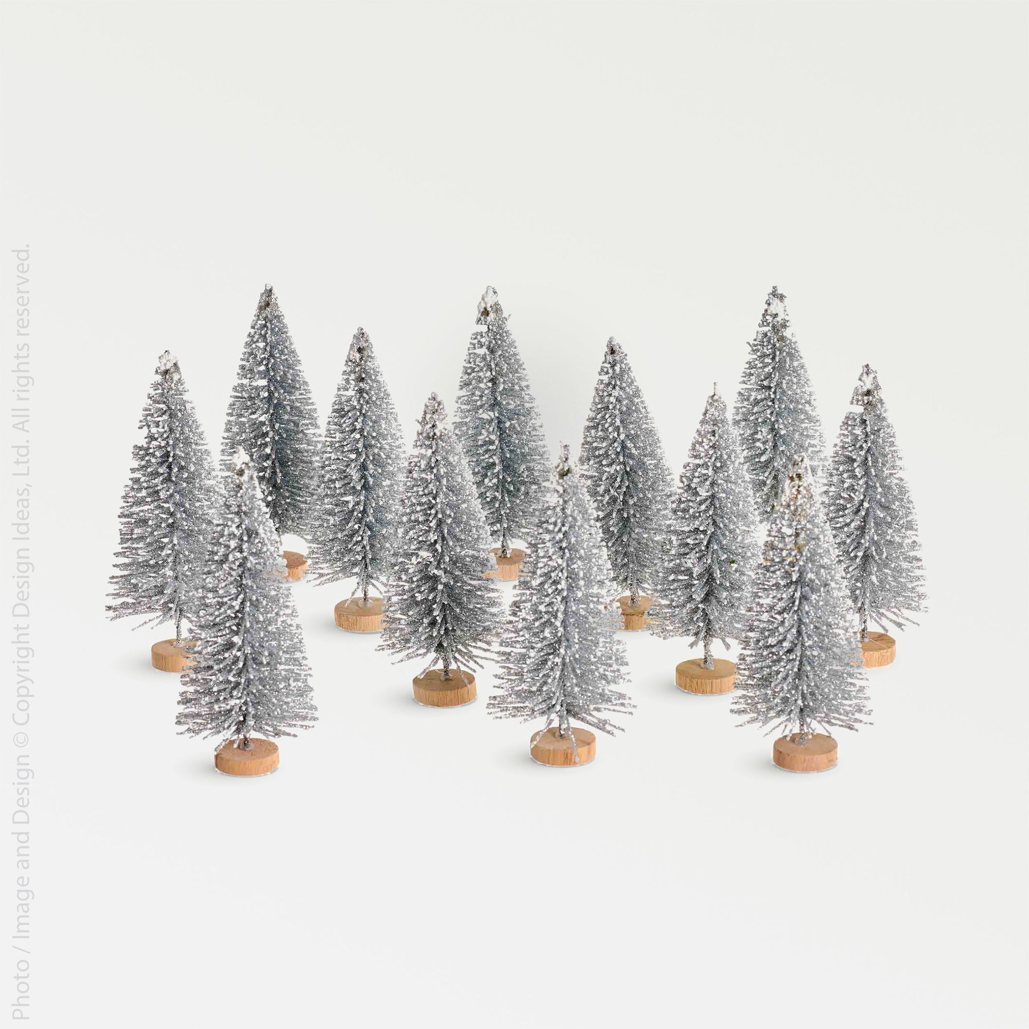 Yukon™ trees, silver with snow, set of 12 - Silver | Image 1 | Premium Decorative from the Yukon collection | made with Steel Wire for long lasting use | texxture