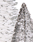 Yukon™ Bottle Brush Trees with White and Silver Glitter (Set of 12)