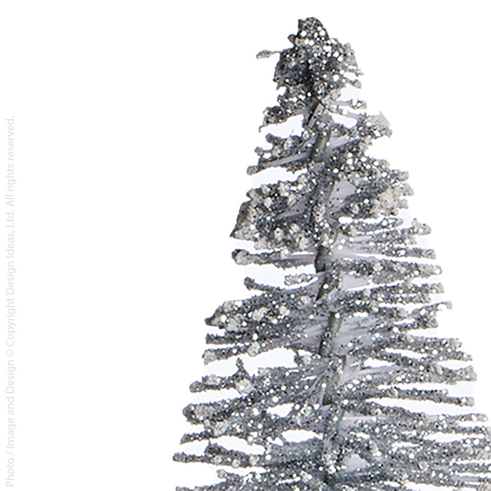 Yukon™ Steel Wire Silver Trees with Snow (Set of 12)