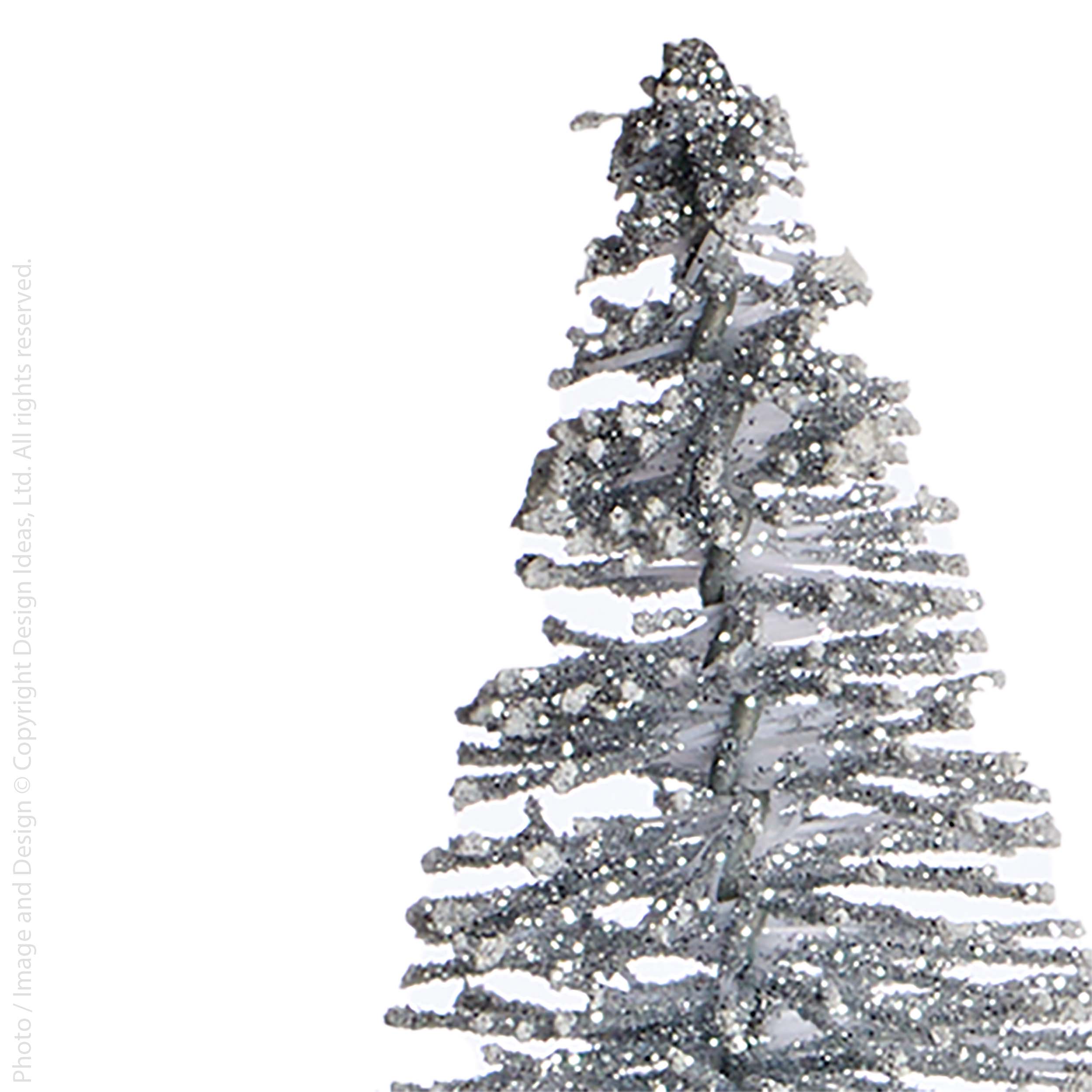 Yukon™ Bottle Brush Silver Trees with Snow (Set of 8)