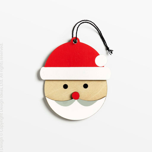 Hollyjolly Santa Wood Ornament - Black Color | Image 1 | From the HollyJolly Collection | Exquisitely assembled with natural plywood for long lasting use | Available in white color | texxture home