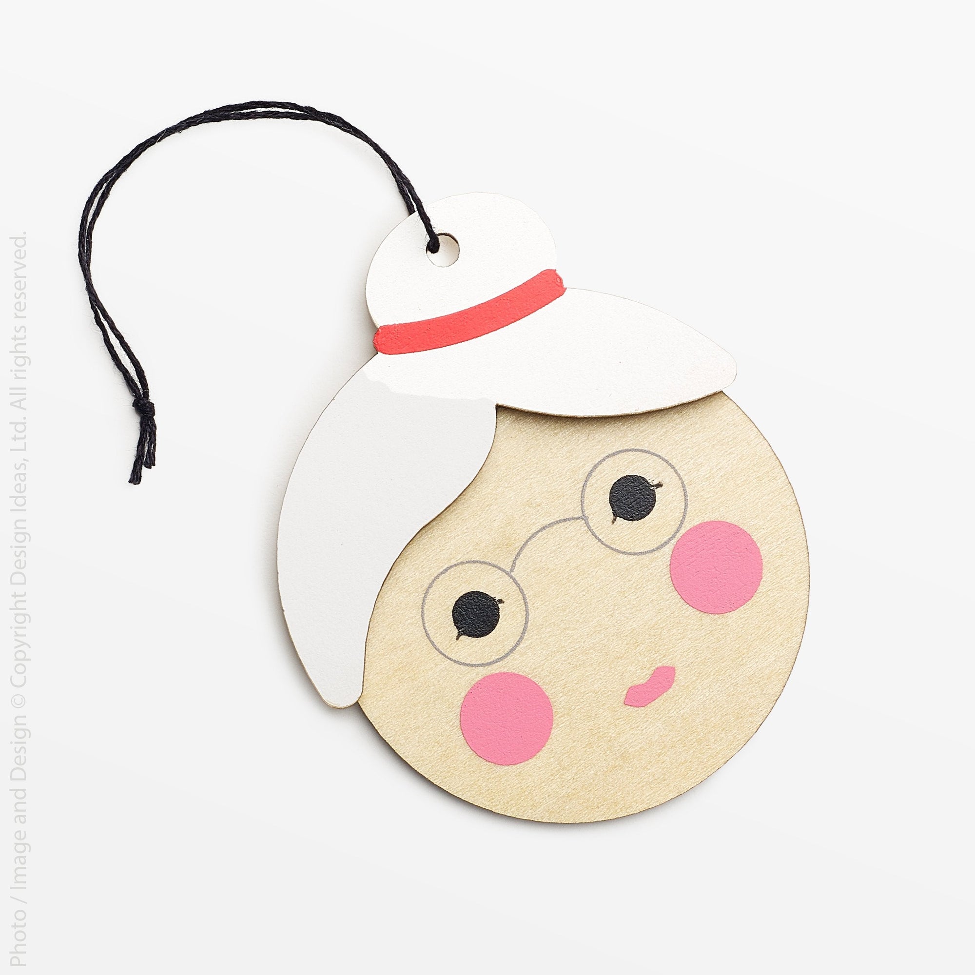 Hollyjolly Mrs. Claus Wood Ornament - Black Color | Image 1 | From the HollyJolly Collection | Skillfully created with natural plywood for long lasting use | Available in white color | texxture home