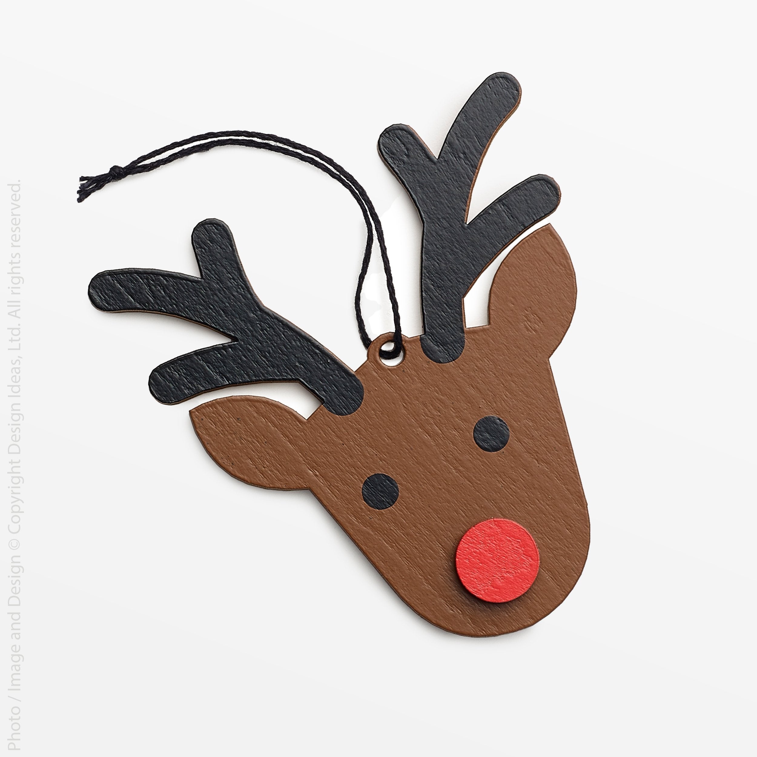 Hollyjolly Reindeer Wood Ornament - white color | Image 1 | From the HollyJolly Collection | Masterfully constructed with natural plywood for long lasting use | Available in white color | texxture home