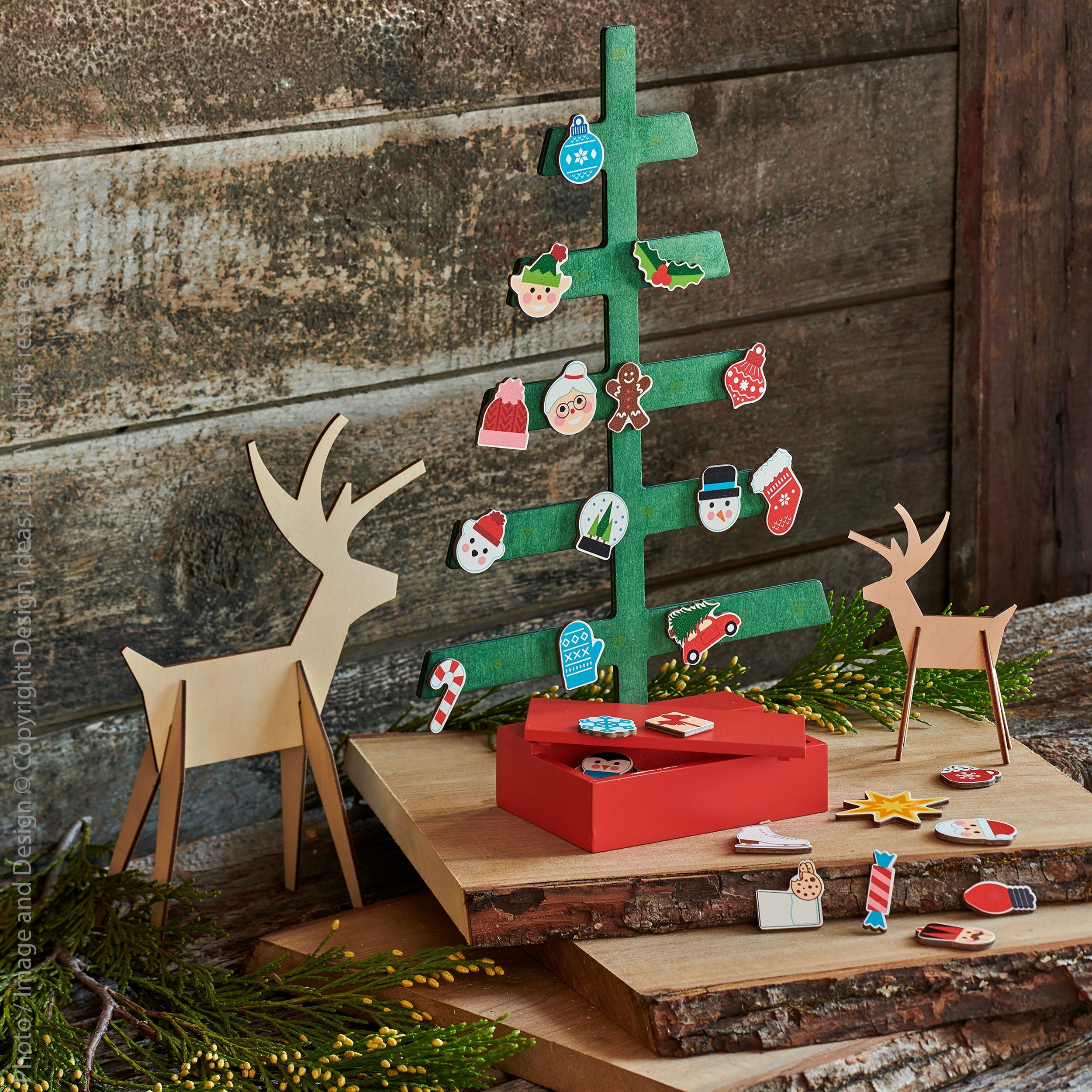 Clara Wood Advent Calendar Black Color | Image 2 | From the Clara Collection | Expertly handmade with natural plywood for long lasting use | Available in white color | texxture home