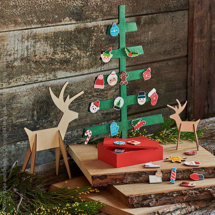 Alpine Wood Reindeer (Extra Small) - white color | Image 2 | From the Alpine Collection | Elegantly created with natural wood for long lasting use | Available in white color | texxture home