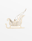 Nordic Sleigh Wood Ornament - white color | Image 1 | From the Nordic Collection | Skillfully assembled with natural wood for long lasting use | Available in white color | texxture home
