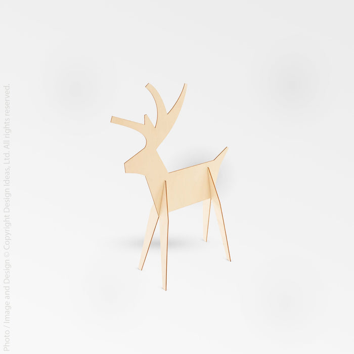 Alpine Wood Reindeer (Extra Small) - white color | Image 1 | From the Alpine Collection | Elegantly created with natural wood for long lasting use | Available in white color | texxture home