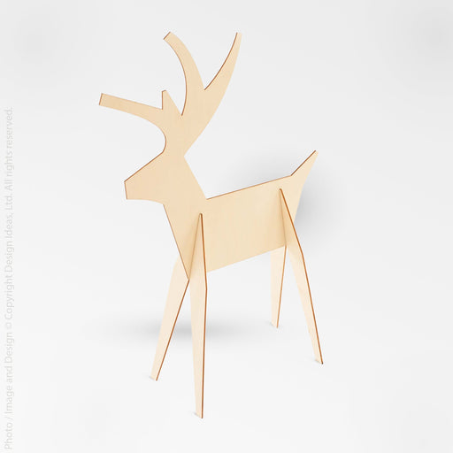 Alpine Wood Reindeer (Medium) - white color | Image 1 | From the Alpine Collection | Expertly crafted with natural wood for long lasting use | Available in white color | texxture home