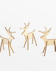 Alpine Natural Wood Rendeer (Set of 8) - white color | Image 1 | From the Alpine Collection | Skillfully created with natural wood for long lasting use | Available in white color | texxture home