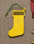 Festive™ Stocking Wood Ornaments (assorted colors - set of 9)