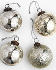 Jensen™ ornaments, 4in, set of 4 - Silver | Image 1 | Premium Ornaments from the Jensen collection | made with Glass for long lasting use | texxture