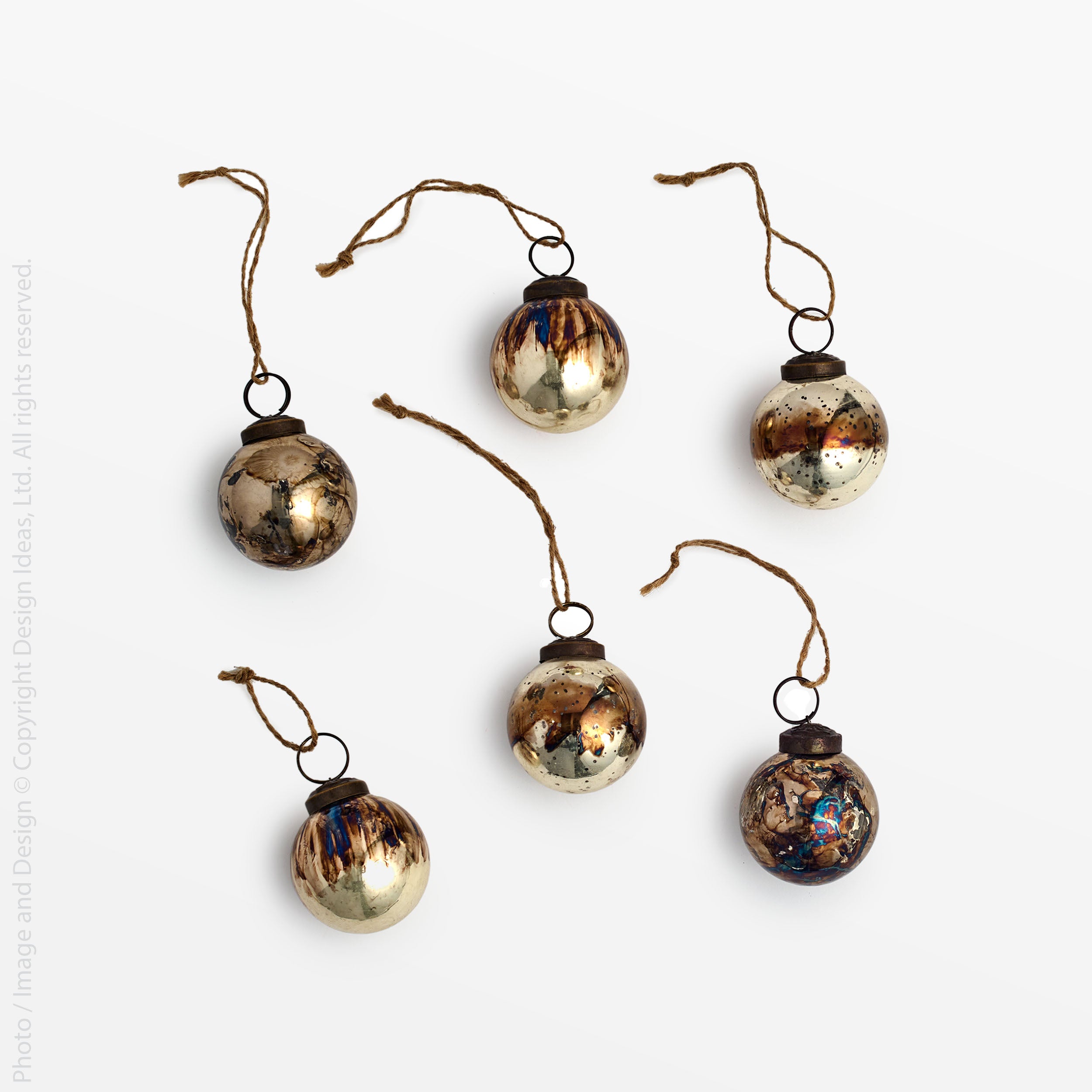 Chamonix™ Mouth Blown Glass Ornaments - 2 inch (set of 6)