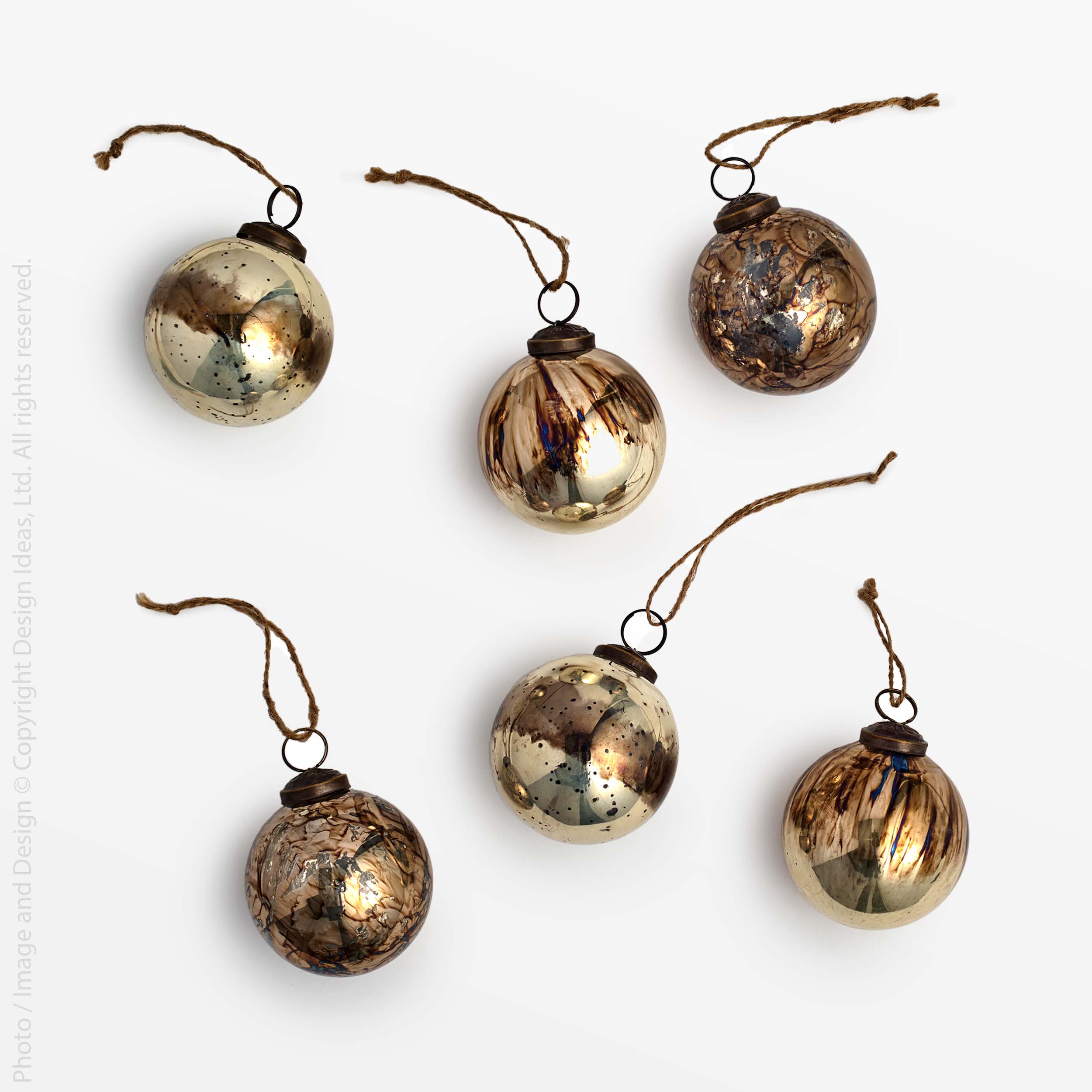 Chamonix™ Mouth Blown Glass Ornaments - 3 inch (set of 6)