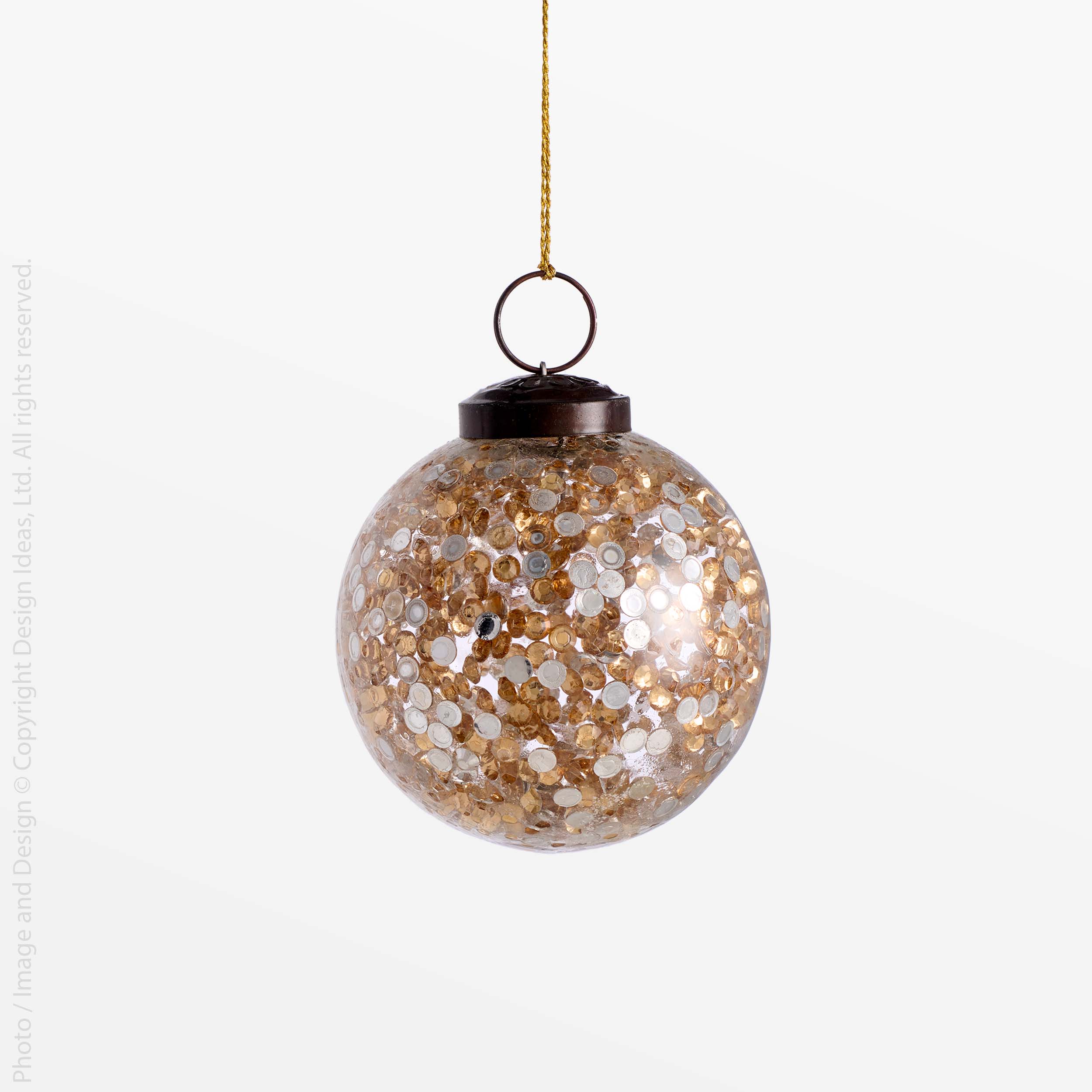 Zazzle™ ornament, 3in - Golden | Image 1 | Premium Ornaments from the Zazzle collection | made with Glass for long lasting use | texxture