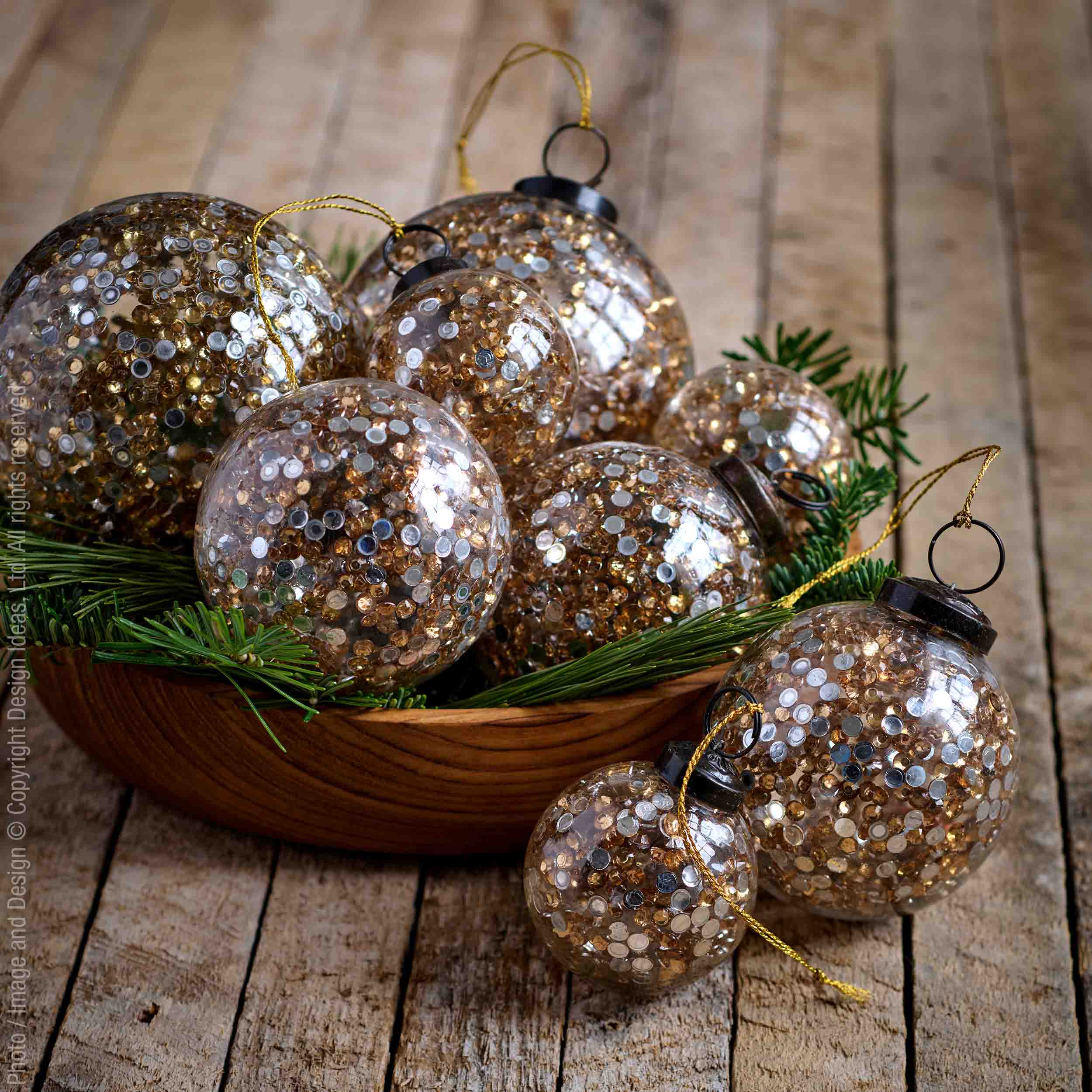 Zazzle™ ornament, 4in - Golden | Image 2 | Premium Ornaments from the Zazzle collection | made with Glass for long lasting use | texxture