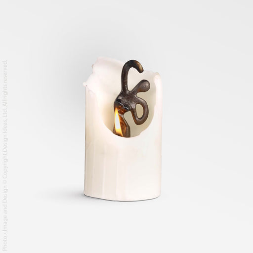 Spirit Dance Cast Iron Candle - Natural Color | Image 1 | From the Spirit Collection | Exquisitely handmade with natural cast iron for long lasting use | Available in white color | texxture home
