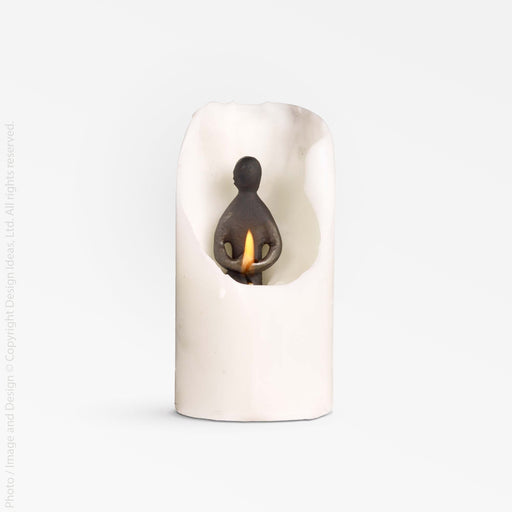Spirit Zen Cast Iron Candle - Natural Color | Image 1 | From the Spirit Collection | Elegantly crafted with natural cast iron for long lasting use | Available in white color | texxture home