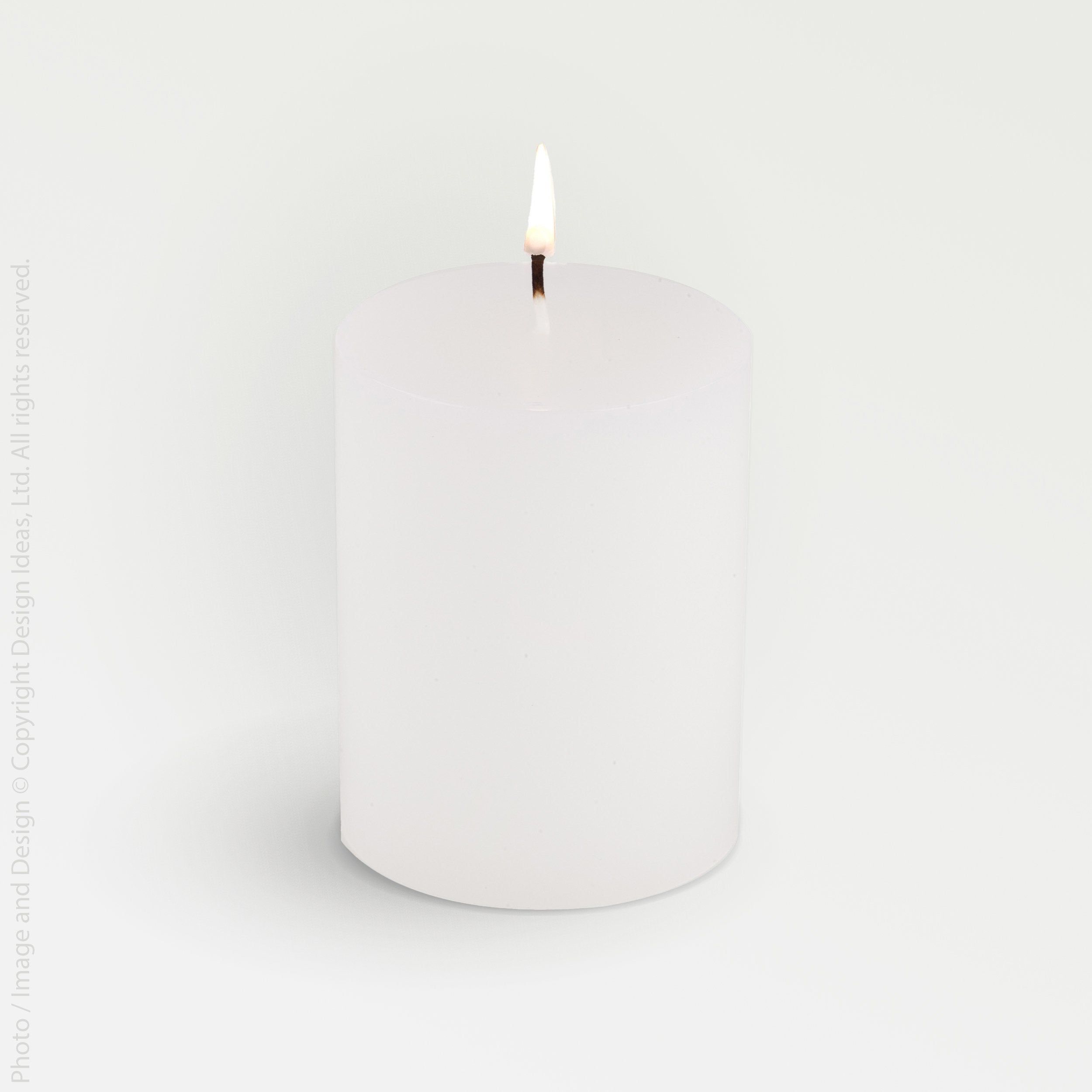 Pillar Candle (3x4) - Green Color | Image 1 | From the Pillar Collection | Elegantly assembled with natural wax for long lasting use | Available in white color | texxture home