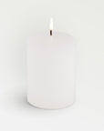 Pillar Candle (3x4) - Green Color | Image 1 | From the Pillar Collection | Elegantly assembled with natural wax for long lasting use | Available in white color | texxture home