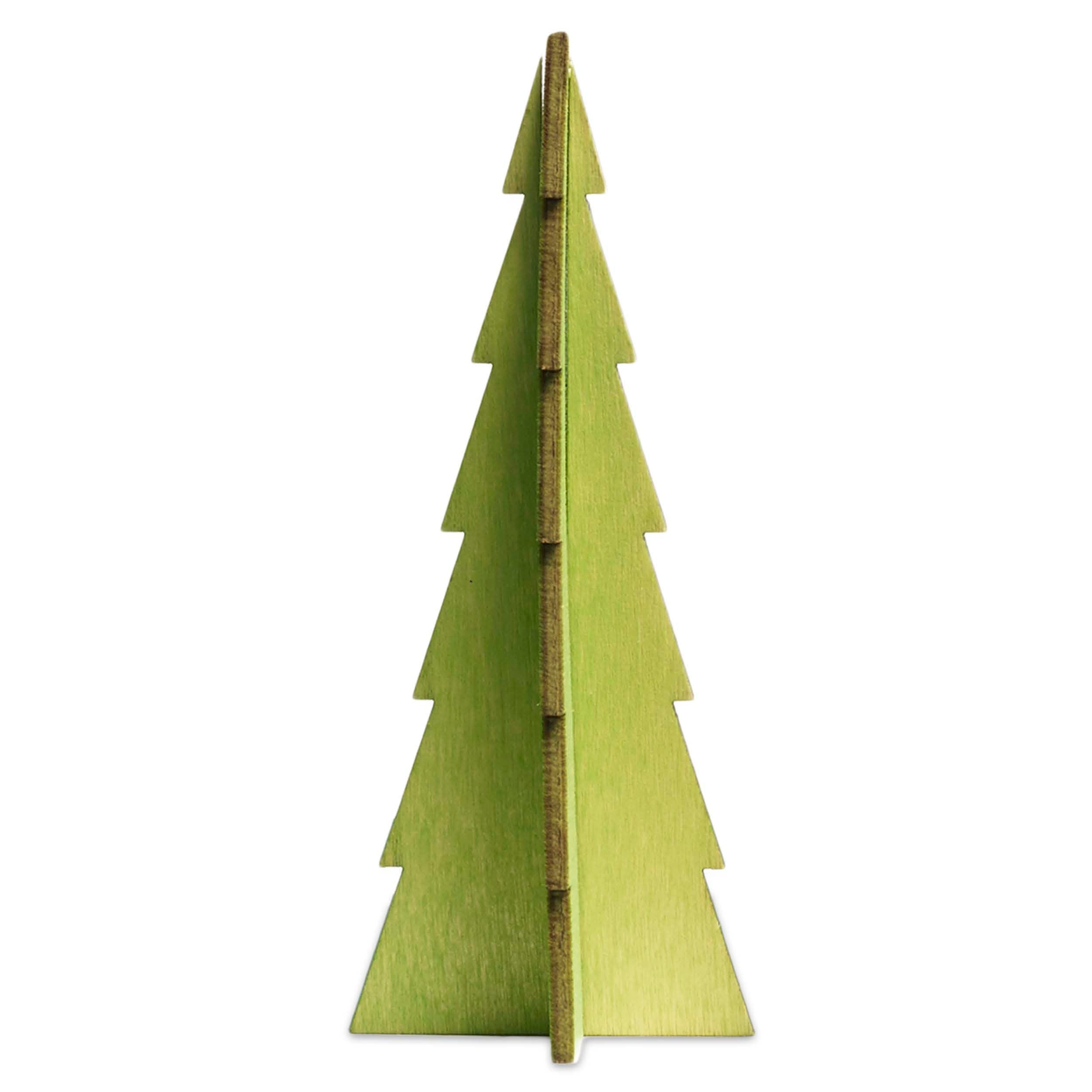 Tannenbaum White Wood Tree Set (11 Inch) — Bundle - Green Color | Image 8 | From the Tannenbaum Collection | Skillfully created with natural plywood for long lasting use | Available in white color | texxture home