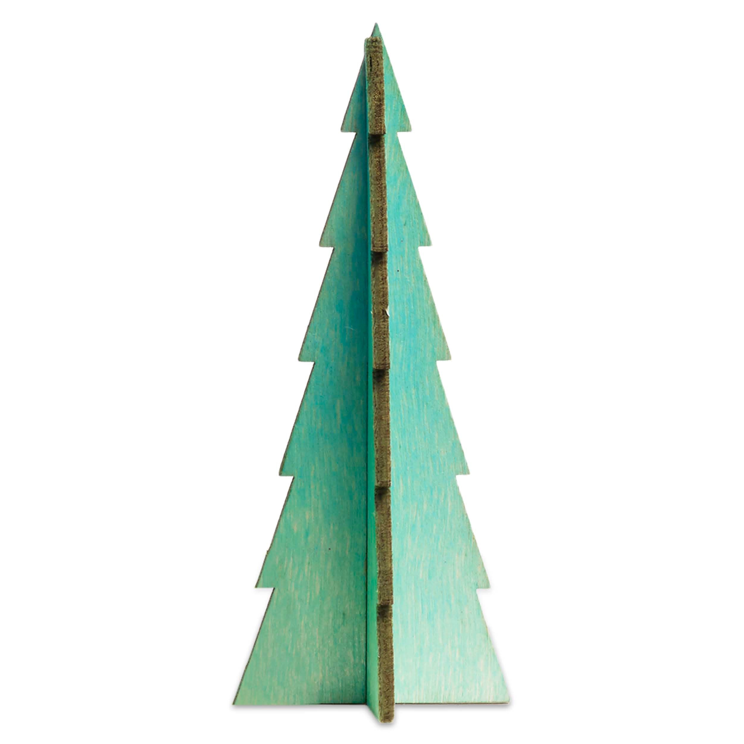 Tannenbaum White Wood Tree Set (11 Inch) — Bundle - Green Color | Image 7 | From the Tannenbaum Collection | Skillfully created with natural plywood for long lasting use | Available in white color | texxture home